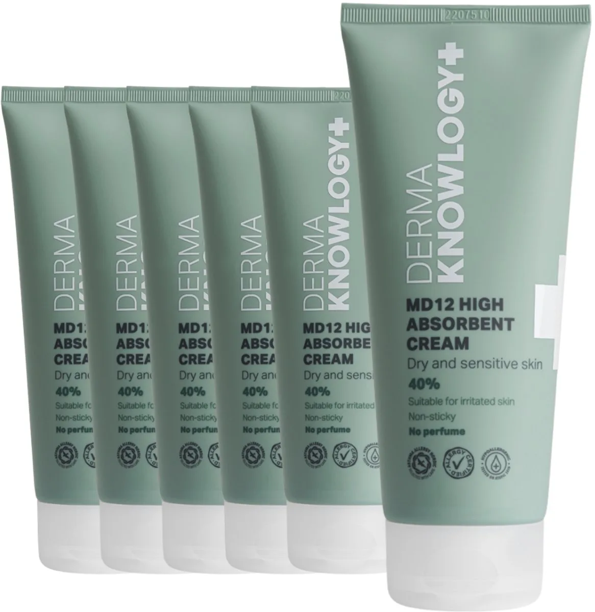 DermaKnowlogy+ - MD12 High Absorbent Cream 6 x 200 ml - Dagelijkse Verzorging voor Gevoelige Huid - Vegan en Dermatologisch Getest - Parfumvrij de Derma – photo produit