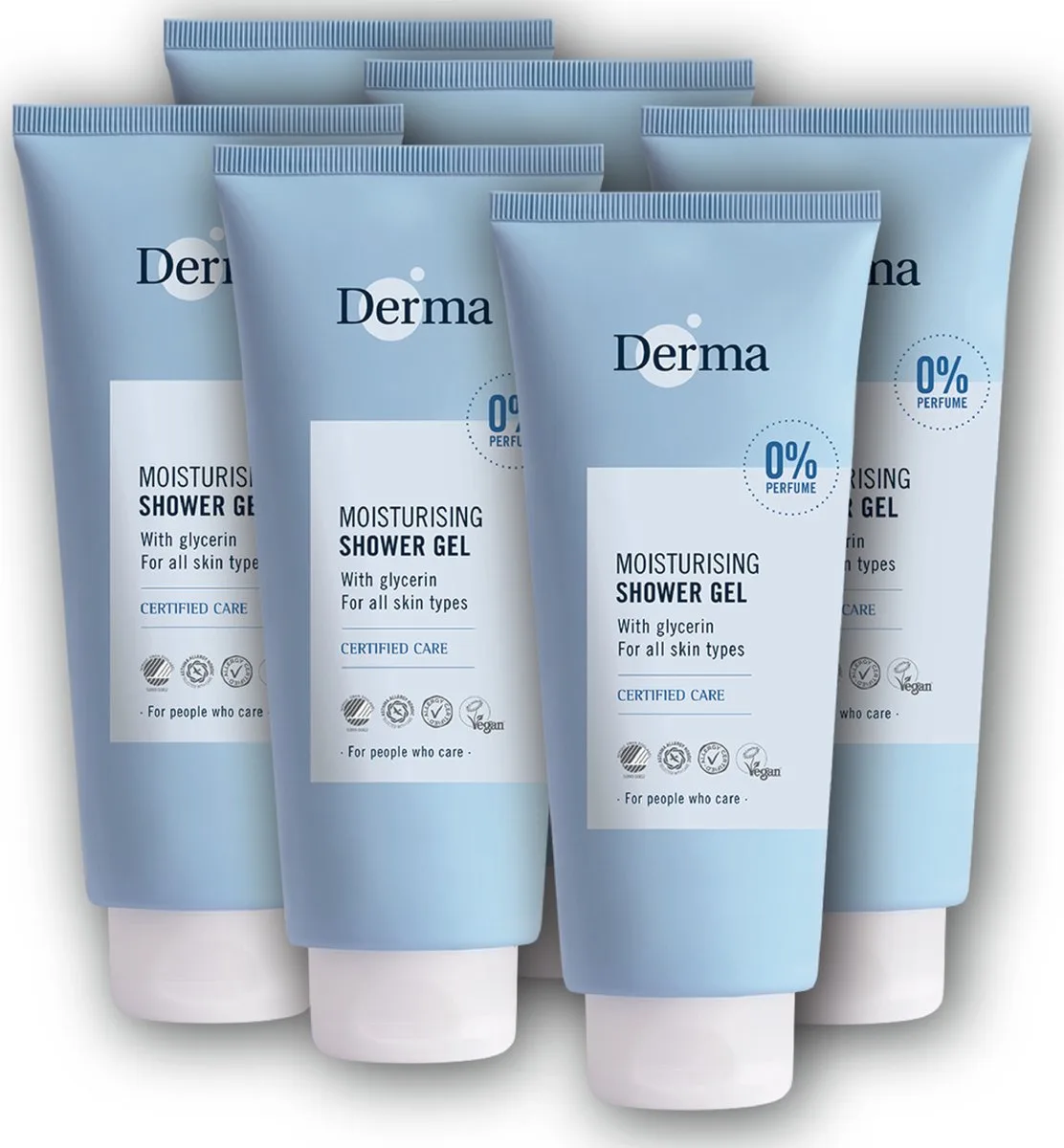 Eco Family - Douchegel - 6 x 350 ml - Parfumvrij - Met glycerine en pentavitin - Hypoallergeen van Derma – productfoto