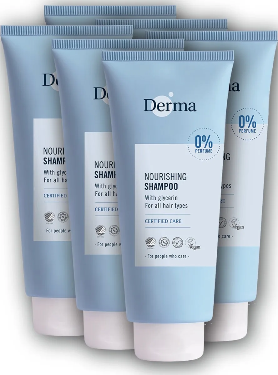 Eco Family - Shampoo - 6 x 350 ML - Vegan Shampoo - Hypoallergeen - Parfumvrij by Derma – product photo