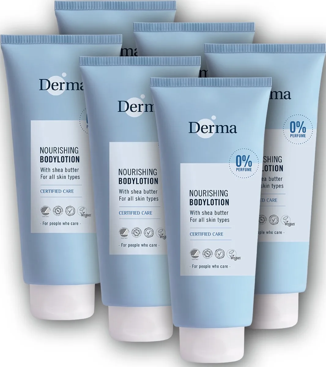 Family Bodylotion - 6 x 350 ml - Parfumvrij - voor Droge en Gevoelige huid - AllergyCertified van Derma – productfoto