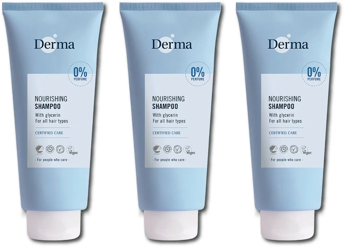 Family - Shampoo - 3 x 350 ML - Parfumvrij från Derma – produktbild