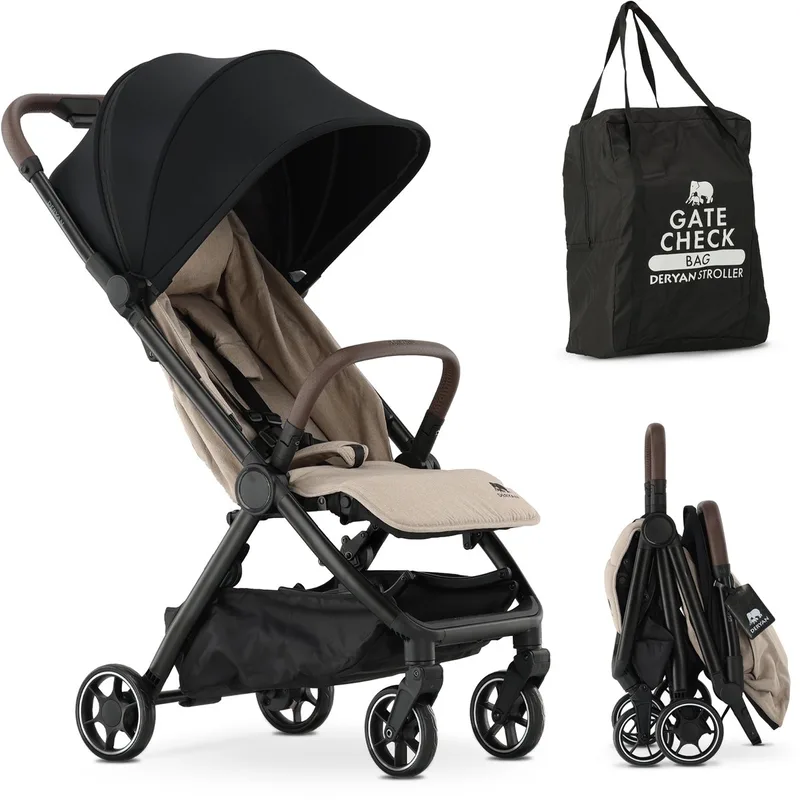 Air Buggy - Reisbuggy Inklapbaar - Compacte Buggy von Deryan in Nougat – Produktfoto