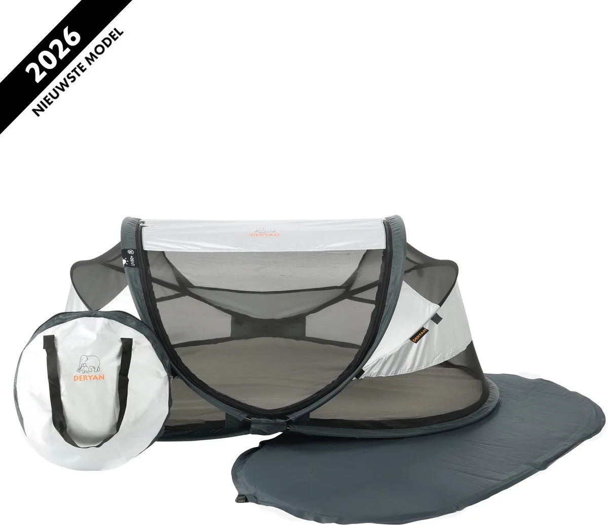 Baby Luxe Campingbedje – Inclusief zelfopblaasbare matras - Silver van Deryan in Zilver – productfoto