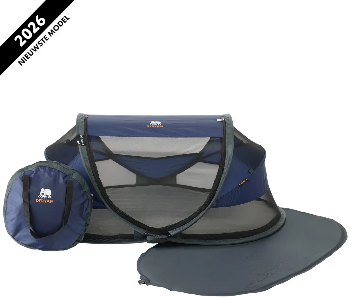 Baby Luxe Campingbedje - Reisbedje Baby met Matras by Deryan in Dark blue – product photo