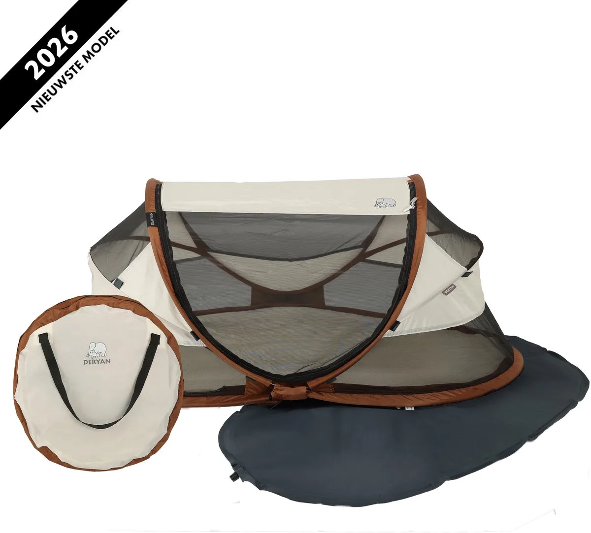 Baby Luxe Campingbedje - Reisbedje Baby met Matras by Deryan in Sand – product photo