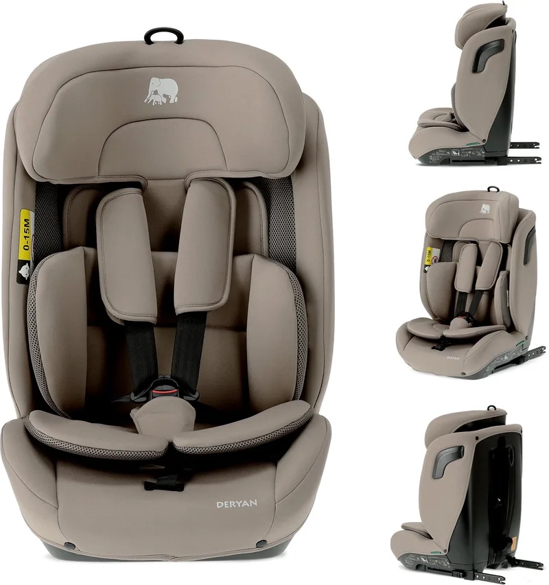 Carter Luxe i-Size Isofix Autostoel - 76-150cm - Truffle Nougat van Deryan in Truffle Sand ISOFIX – productfoto