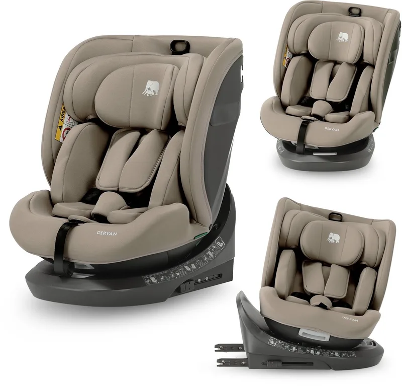 Cassie Luxe I-size Autostoel - Groep 0-1-2-3 - Isofix - 360° draaibaar - Truffle Nougat van Deryan in Truffle Sand – productfoto