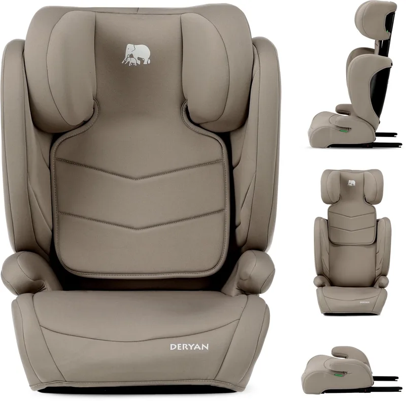 Charlie Luxe Autostoel i-Size - Isofix - 100 tot 150 cm - Truffle Nougat van Deryan in Truffle Sand ISOFIX – productfoto