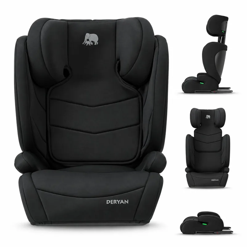 Charlie Luxe Autostoel i-Size - Isofix - 100 tot 150 cm - Zwart van Deryan in Zwart ISOFIX – productfoto