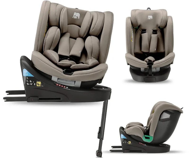 Chase Luxe i-Size Autostoeltje - 0-36kg - Isofix - steunpoot - 360° draaibaar - Truffle Nougat van Deryan in Truffle Sand – productfoto