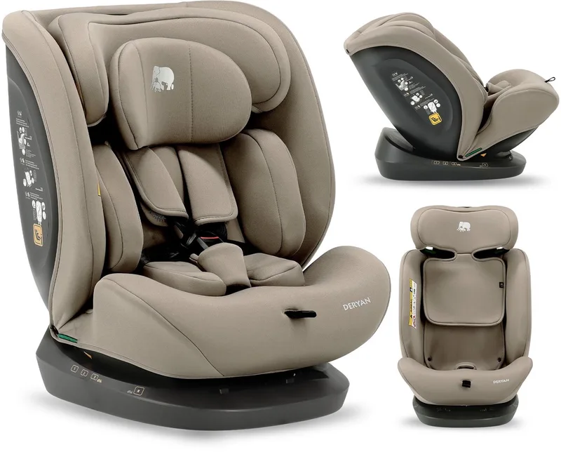 Clyde I-Size Autostoel - 40-150 cm - Groep 0+/1/2/3 - Truffle Nougat van Deryan in Truffle Sand – productfoto