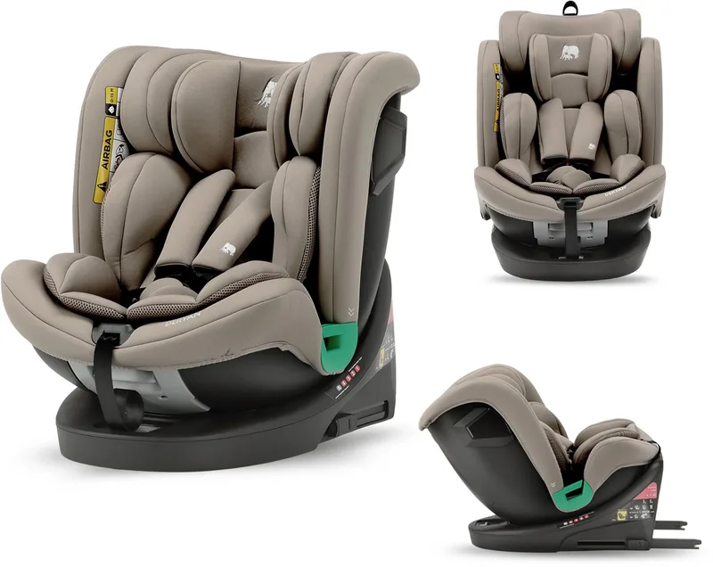 Colin Luxe Autostoel I-Size - 360° Draaibaar - Isofix - Truffle Nougat van Deryan in Truffle Sand – productfoto