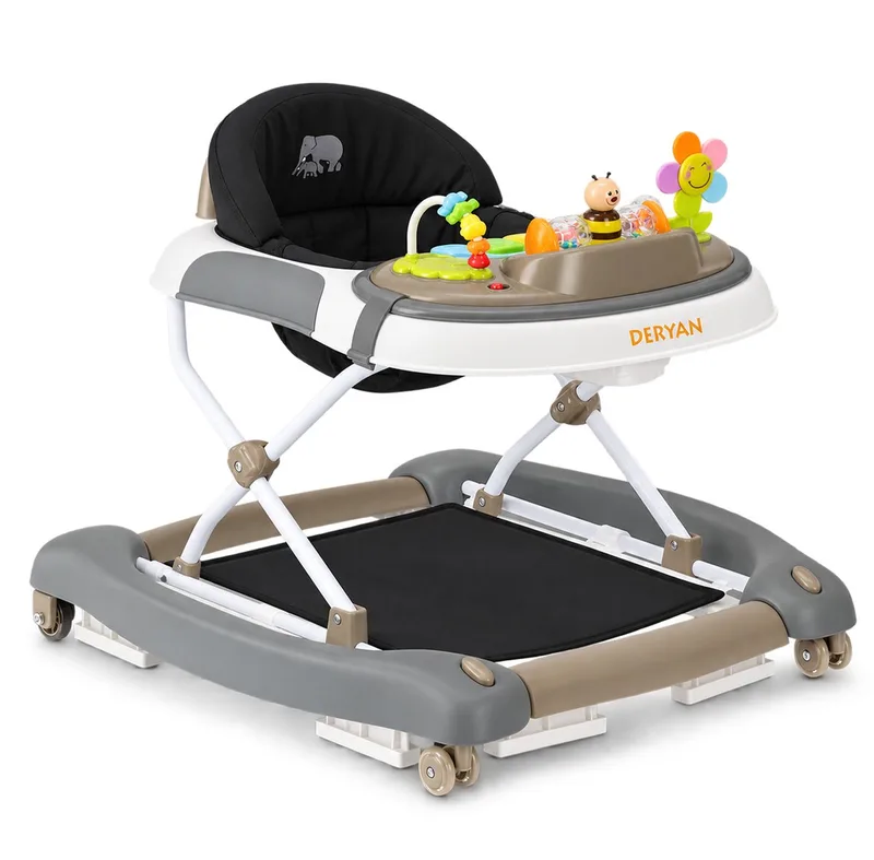 Deryan 4-in-1 Loopstoel - Met speelset - Inklapbaar - Zwart/Bruin de Deryan en Marron – photo produit