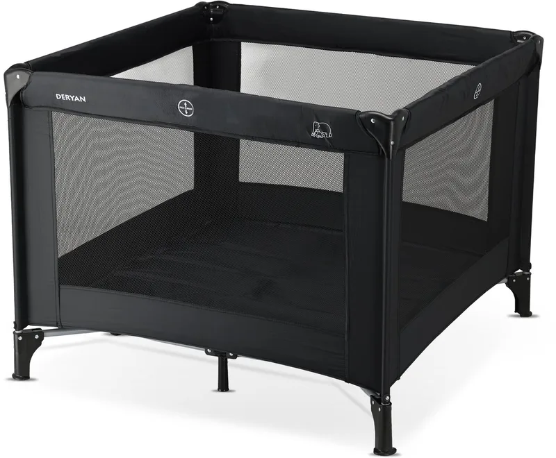 Kinderbox - Campingbedje - Inklapbare box - 100x100cm van Deryan in Zwart – productfoto