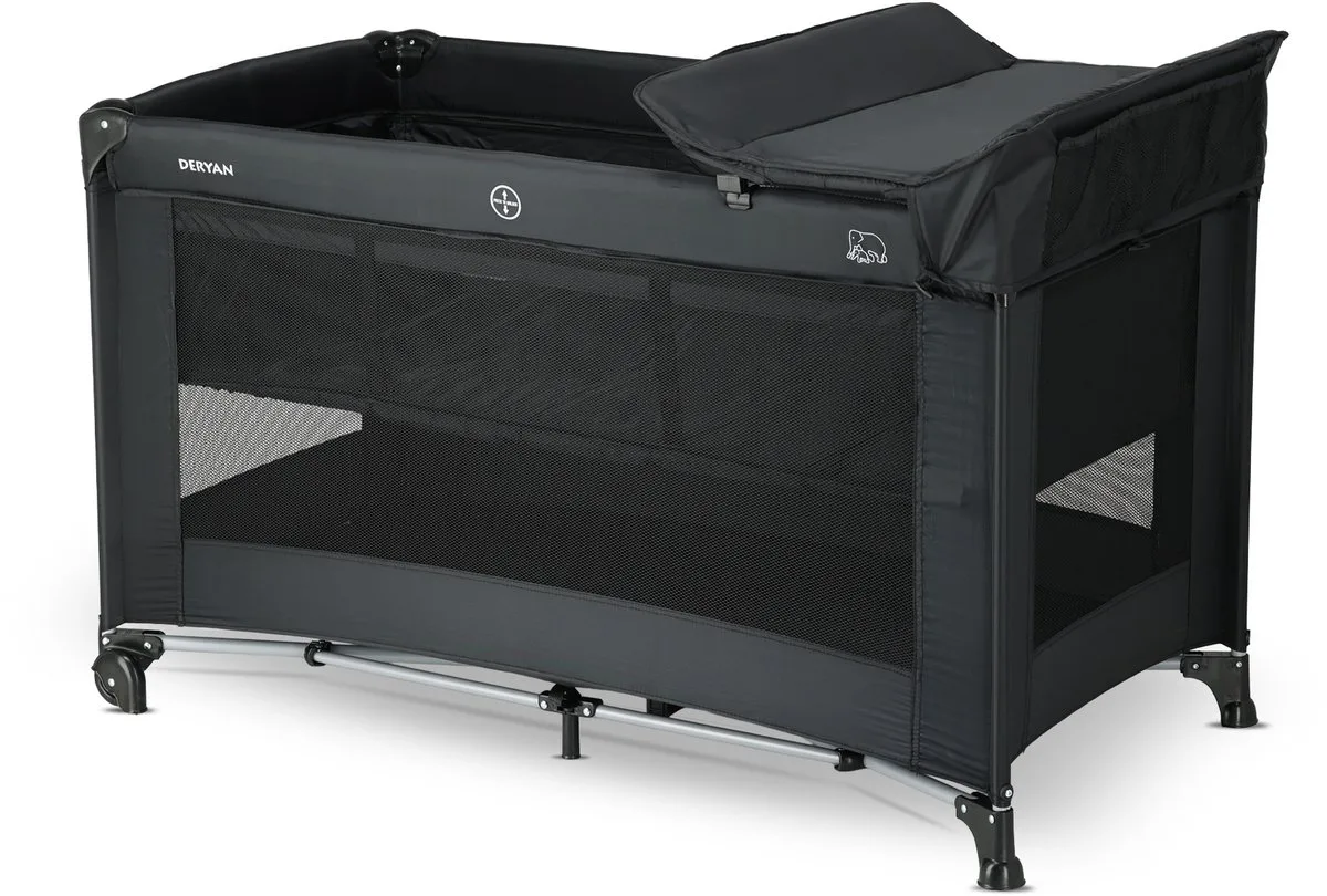 Luxe Campingbedje met Matras - Reisbedje Bodemverhoger by Deryan in Black – product photo