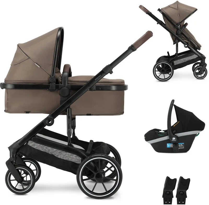 Noa Kinderwagen 3-in-1 - Wandelwagen met Autostoel van Deryan in Hazel – productfoto