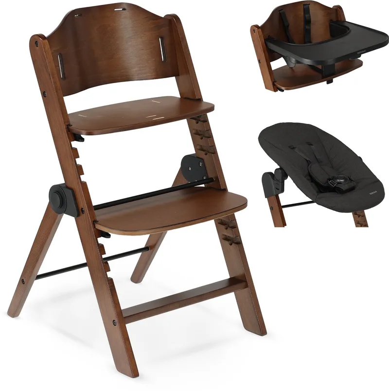 Odin Luxe Kinderstoel met Bouncer van Deryan in Donkerbruin/Donkergrijs – productfoto