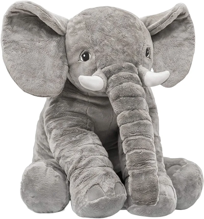 Olifant Knuffel - 40cm - Knuffeldier - Knuffelbare Olifant by Deryan in Grey – product photo