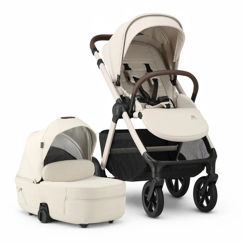 Otis Kinderwagen 2-in-1 - Wandelwagen met Reiswieg van Deryan in Beige – productfoto