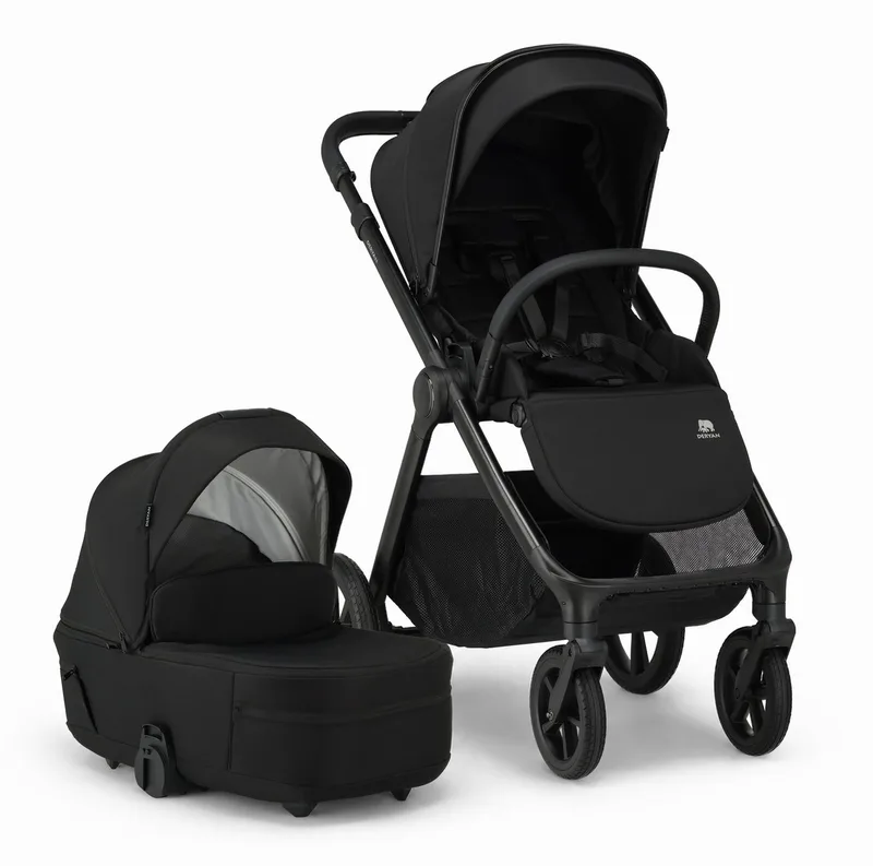 Otis Kinderwagen 2-in-1 - Wandelwagen met Reiswieg van Deryan in Zwart – productfoto