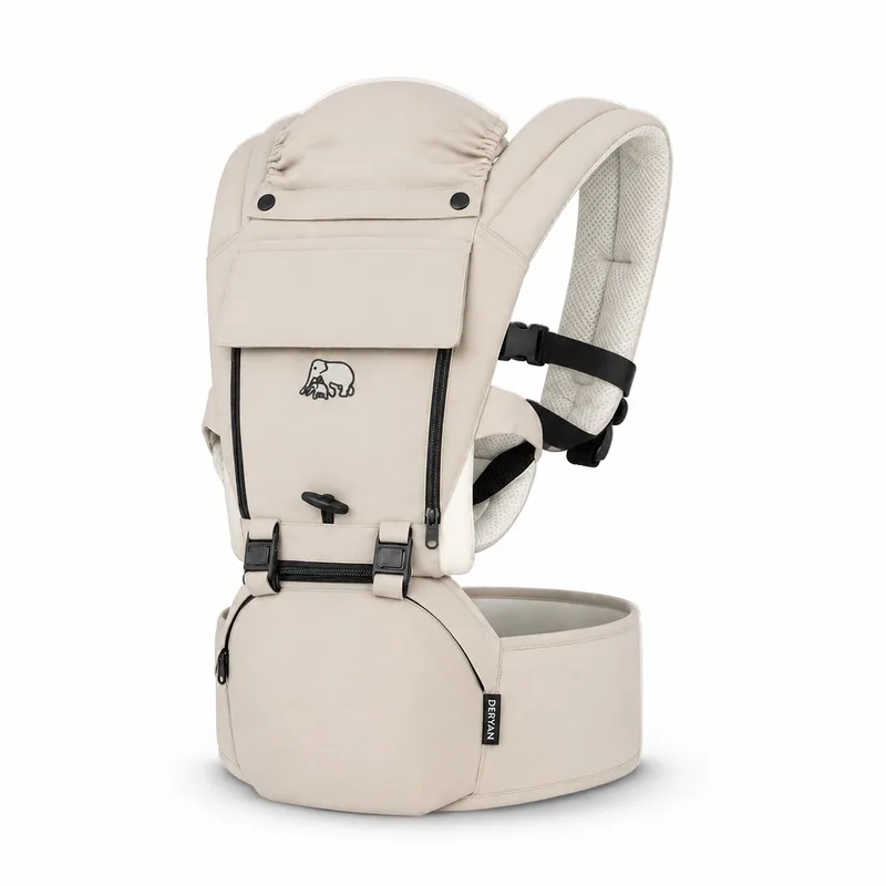 Pack Ergonomische draagzak - Babydrager + Opbergvakjes van Deryan in Zand – productfoto