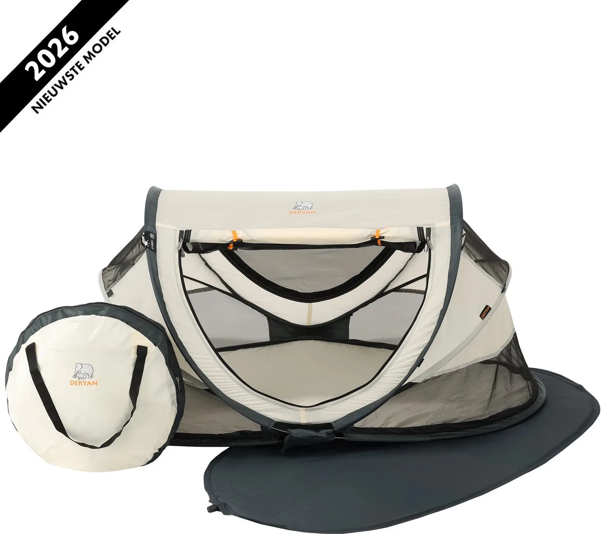 Peuter Luxe Campingbedje – Inclusief zelfopblaasbare matras by Deryan in Cream – product photo
