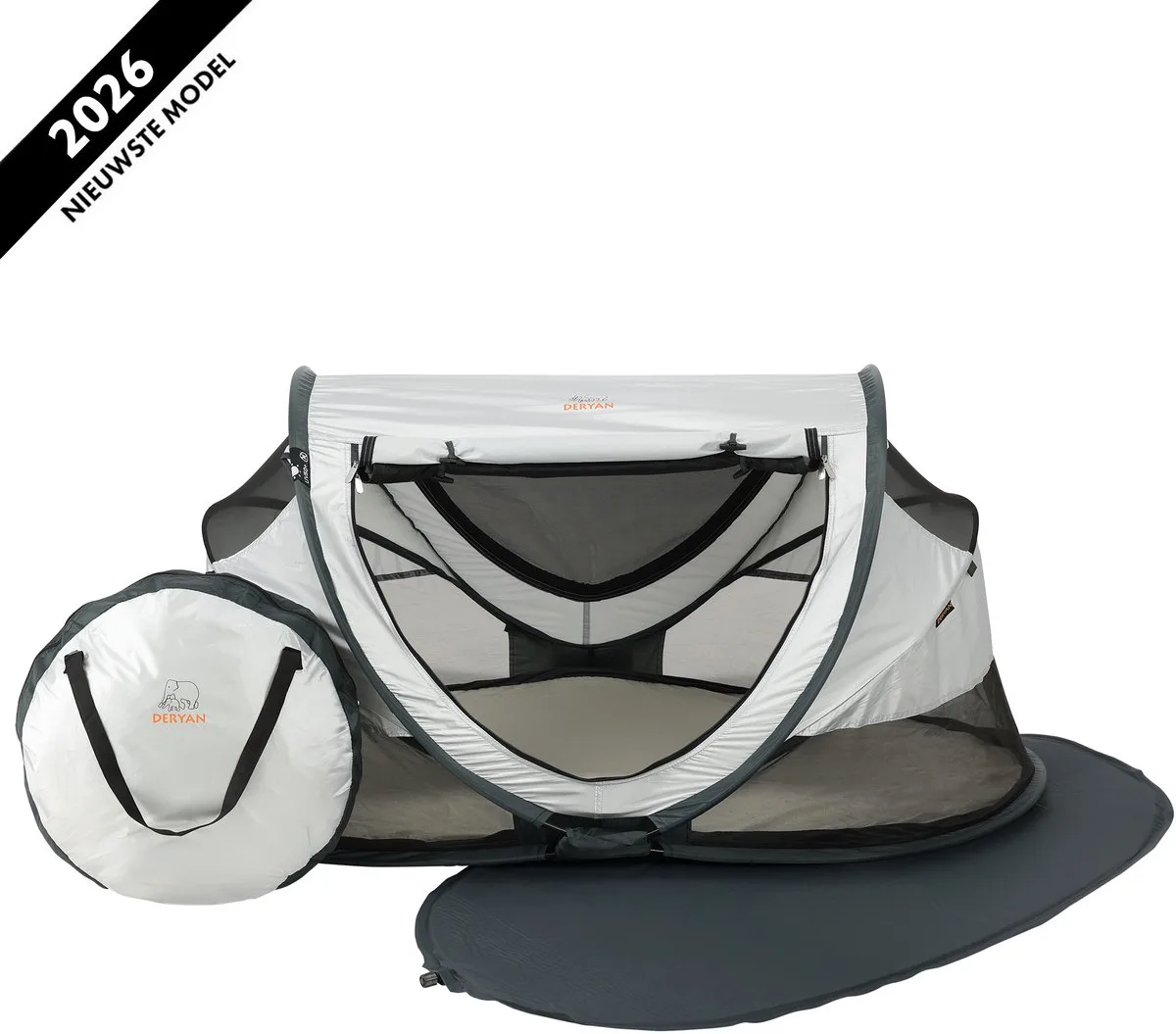 Peuter Luxe Campingbedje – Inclusief zelfopblaasbare matras - Silver de Deryan en Argent – photo produit