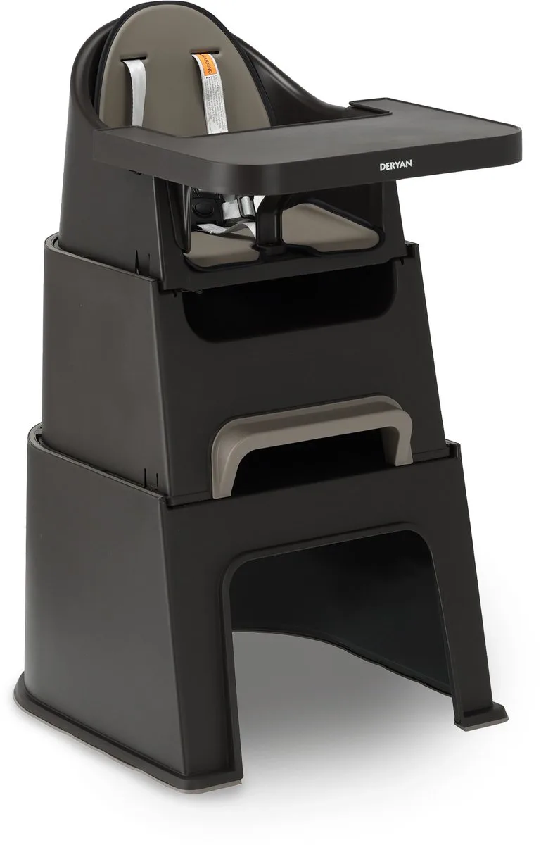 Quuby Kinderstoel - 5-in-1 Kinderstoel - Meegroeistoel van Deryan in Zwart – productfoto