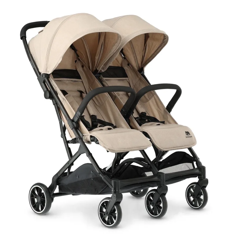 Rolo X2 Duo Buggy - 2 persoons - Compact & Licht van Deryan in Nougat – productfoto