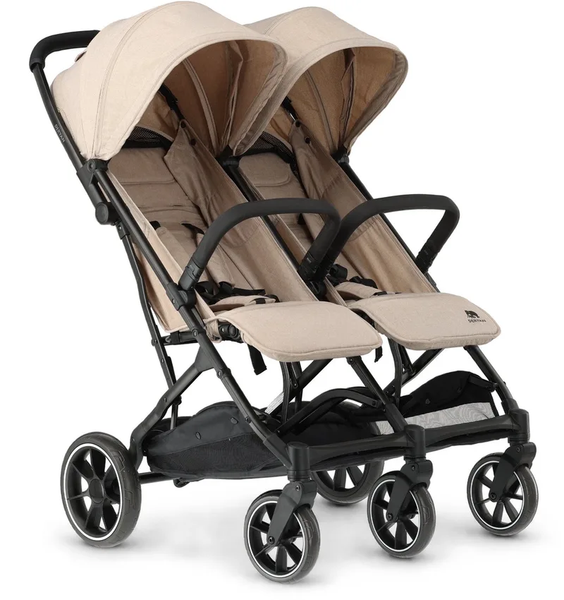 Rolo X2 XL Duo Buggy - 2 persoons - Compact & Licht - Nougat van Deryan in Nougat – XL wielen – productfoto