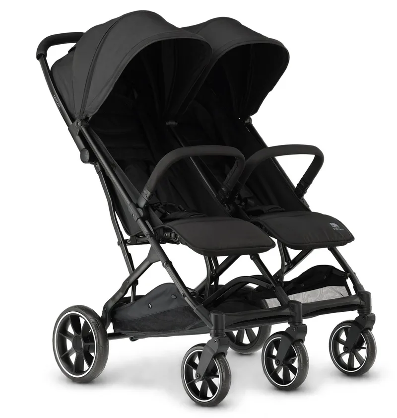 Rolo X2 XL Duo Buggy - 2 persoons - Compact & Licht - Zwart by Deryan in Zwart – XL wielen – product photo