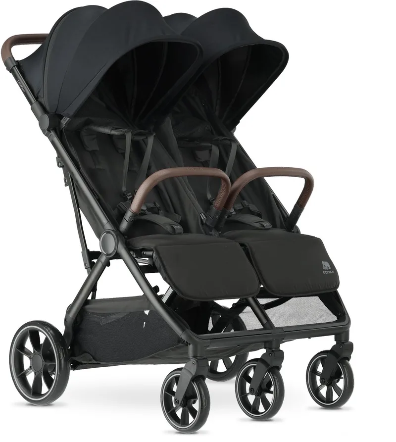 Rolo X2 XL V2 Duo Buggy - Compacte Dubbele Buggy - Zwart van Deryan in V2 Zwart – XL wielen – productfoto