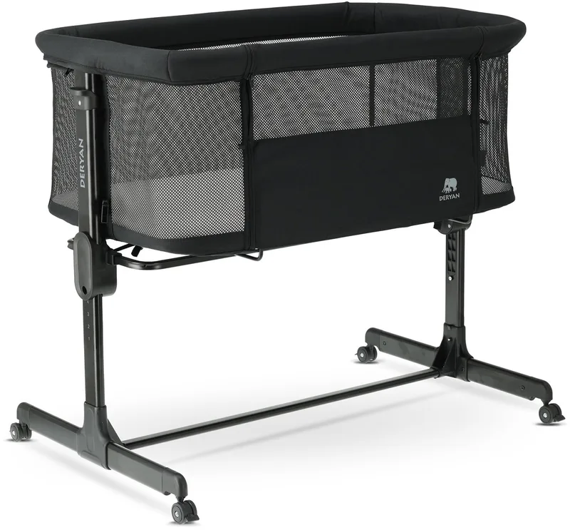 Snoozy Co Sleeper - Wieg - Verstelbaar Frame - 0-6 maanden van Deryan in Zwart – productfoto