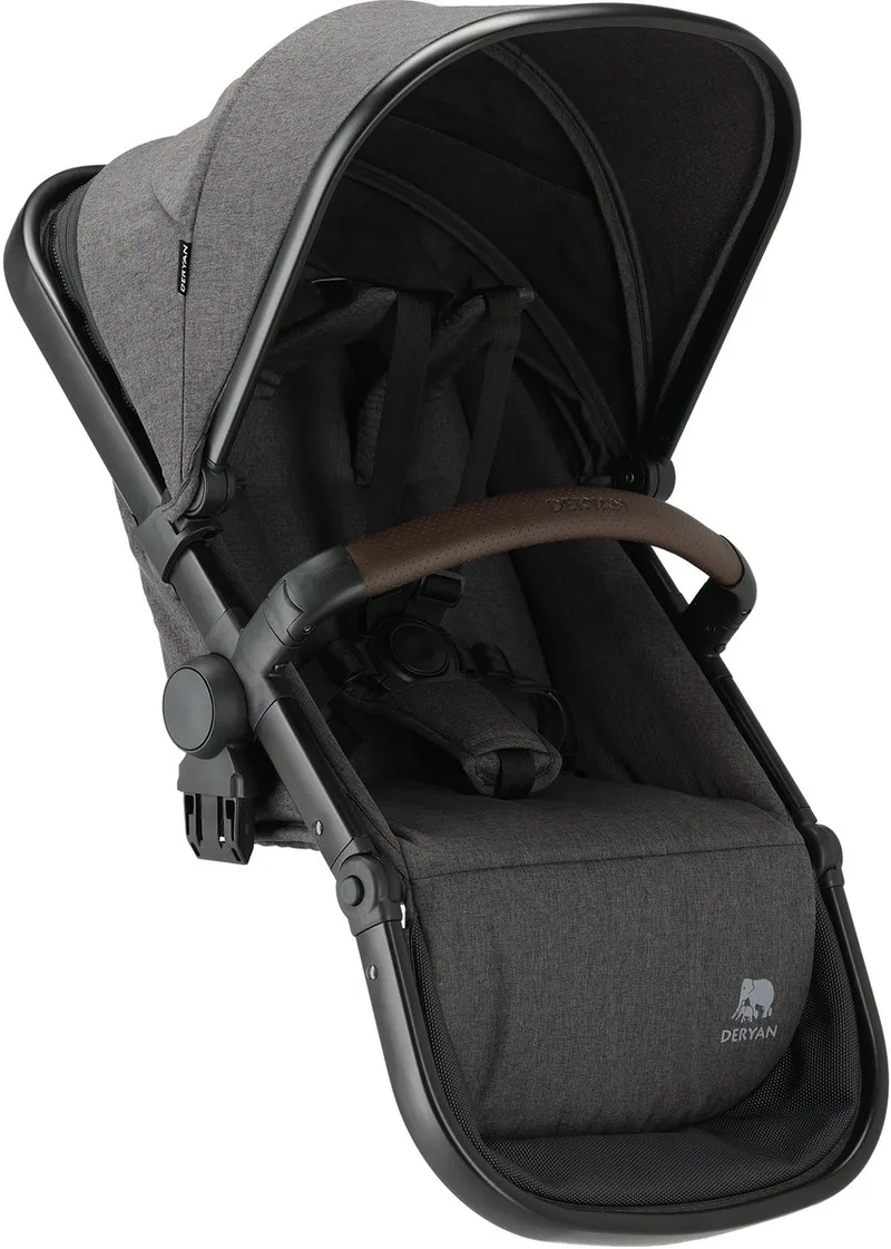 Tweede Stoeltje Evy Kinderwagen von Deryan in Grau – Produktfoto
