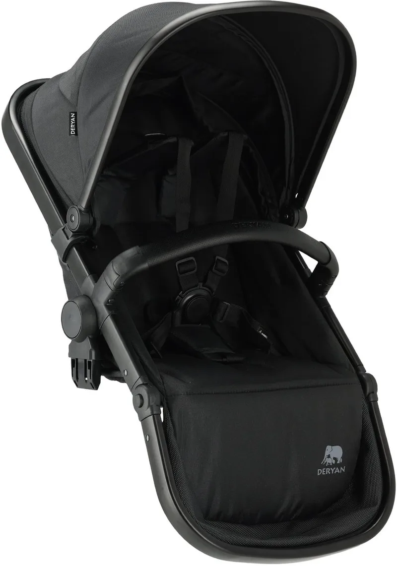 Tweede Stoeltje Evy Kinderwagen van Deryan in Zwart – productfoto