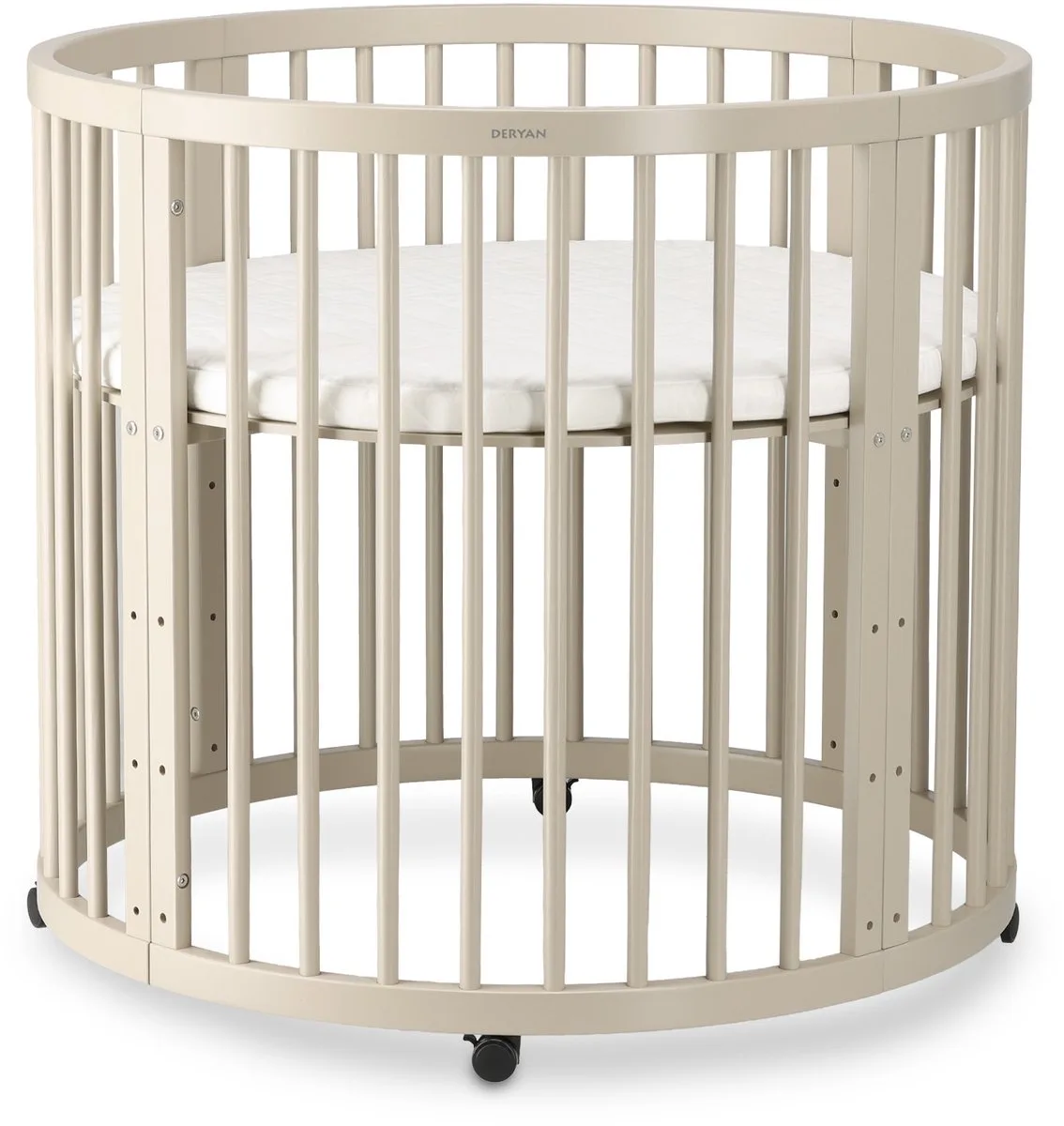 Willow Box - Ronde Houten Babybox inclusief Matras - Sand van Deryan in Zand – productfoto