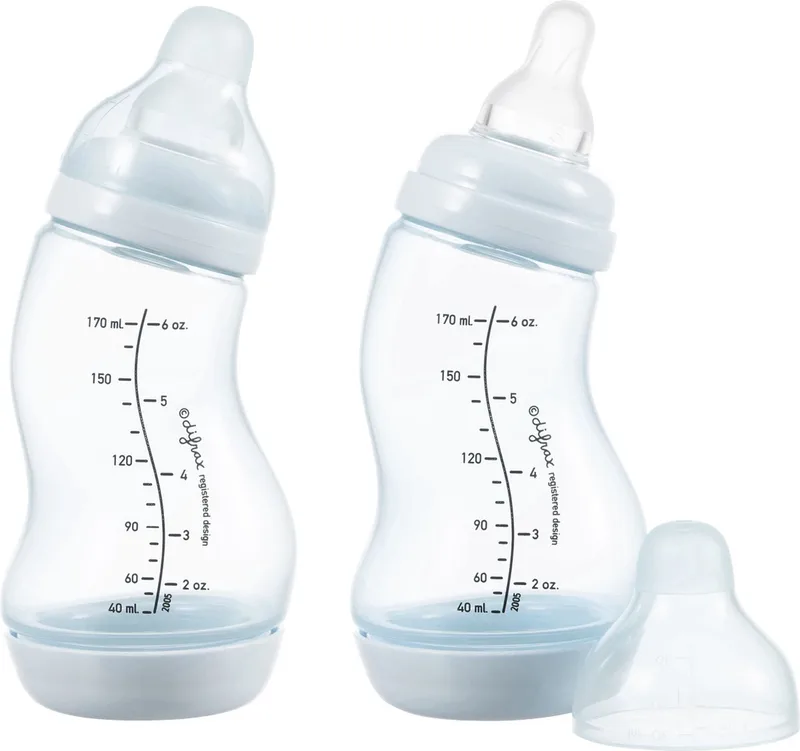 Babyfles 170 ml Natural - S-fles - Anti-Colic - 2 stuks de Difrax en Lichtblauw – photo produit