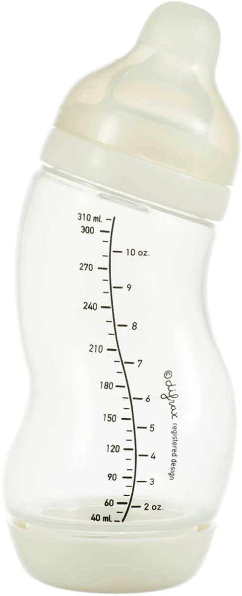 Babyfles Breed - 310 ml - 1 Stuk - S-fles - Anti Koliek by Difrax in Crème – product photo