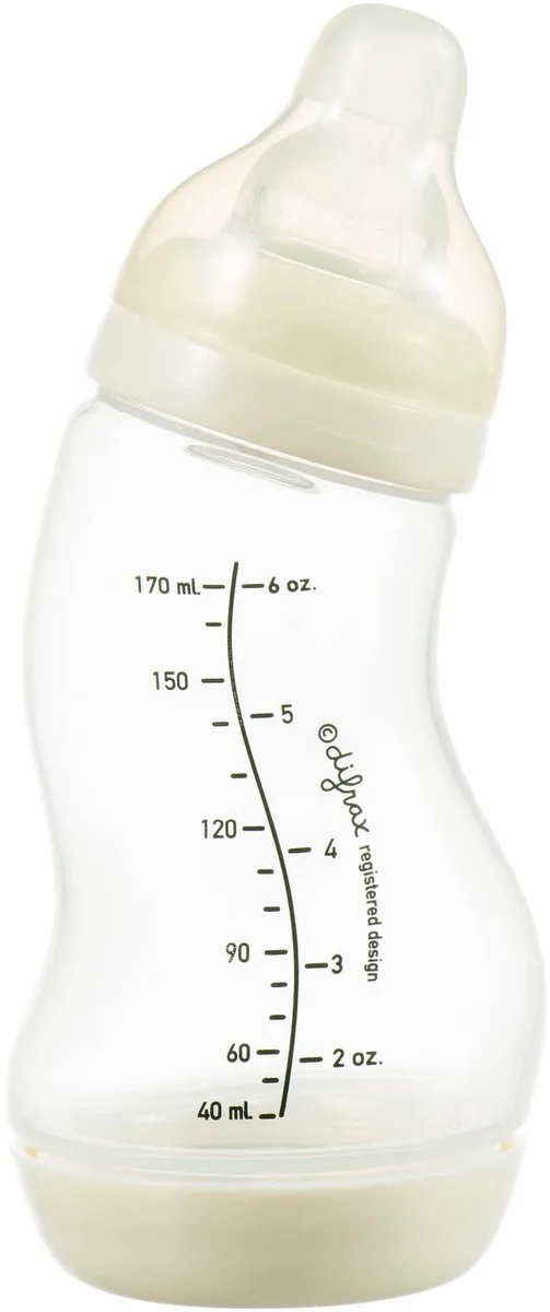 Babyfles Natural - 170 ml - 1 Stuk - S-fles - Anti Koliek de Difrax en Crème – photo produit