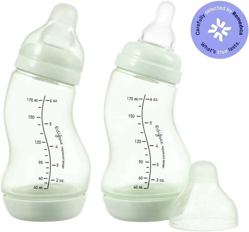 Babyfles Natural - 170 ml - Wit - 2 Stuks - S-fles - Anti Koliek by Difrax in Crème – product photo
