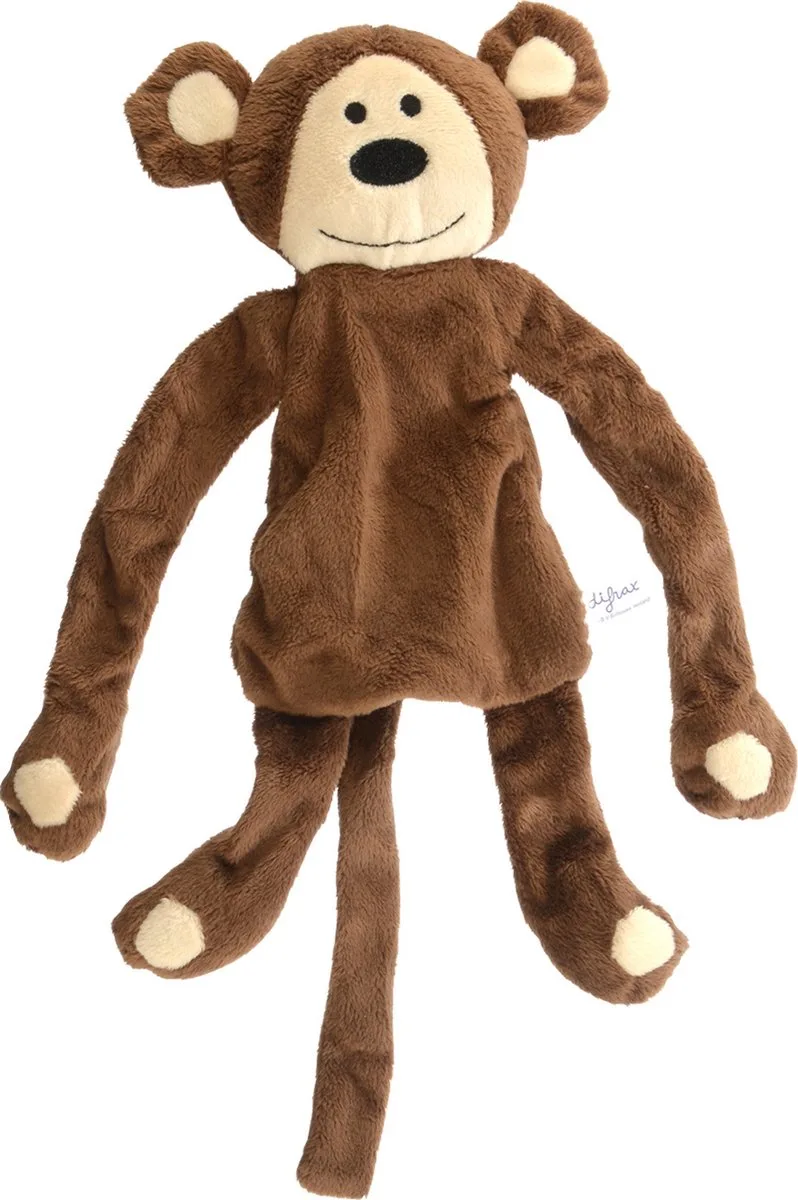 Babyknuffel - Aap mario - Zachte platte knuffel by Difrax in Brown – product photo