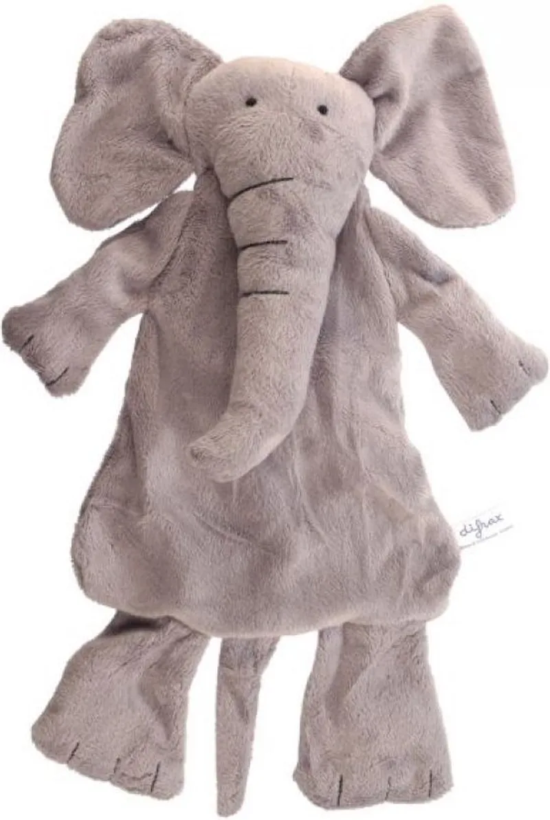 Babyknuffel - Olifant Elliot - Zachte platte knuffel by Difrax in Grey – product photo