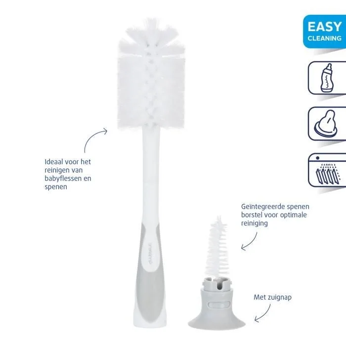 Deluxe Flessenborstel 2 in 1 - Babyflessen - Fopspenen - Babyproducten by Difrax in Grey – product photo 3 of 3
