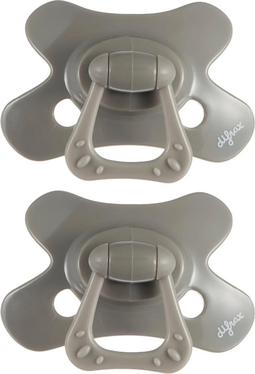 Dental Fopspeen 18 Maanden Plus - 2 Stuks, Siliconen Orthodontische Speen de Difrax en Gris – photo produit