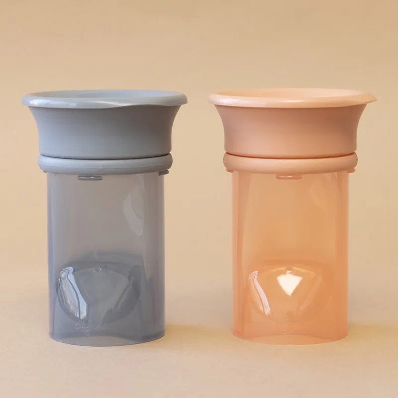 Difrax 360 graden Beker 250 ml - Drinkbeker - Grijs - 1 stuk van Difrax in Lichtgrijs – productfoto