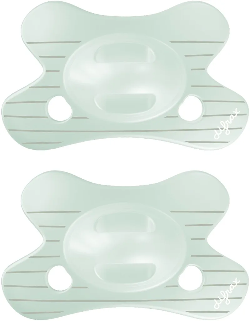 Fopspeen Natural - 0 tot 6 Maanden - 2 Stuks de Difrax en Vert clair – photo produit