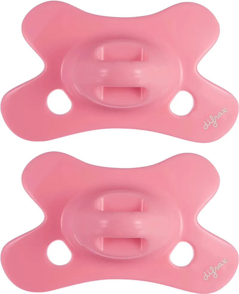 Fopspeen Natural - 0 tot 6 Maanden - 2 Stuks van Difrax in Roze – productfoto