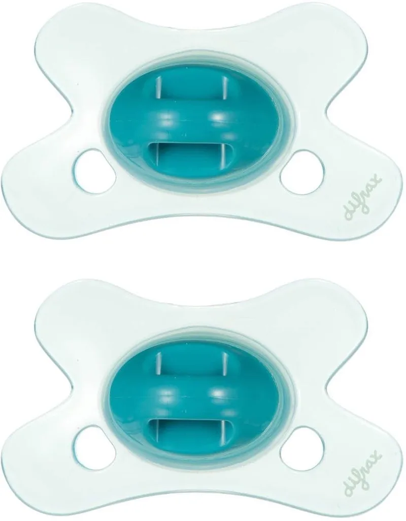 Fopspeen Natural - 0 tot 6 Maanden - 2 Stuks van Difrax in Turquoise – productfoto