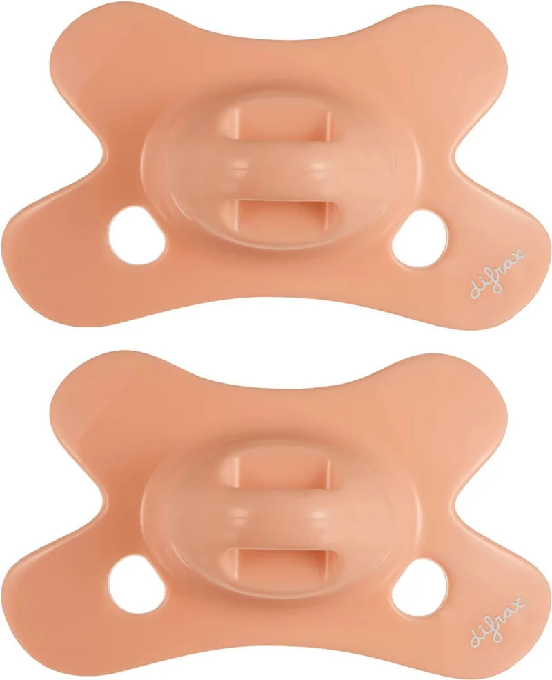 Fopspeen Natural - 0 tot 6 Maanden - Roze - 2 Stuks van Difrax in Perzik – productfoto
