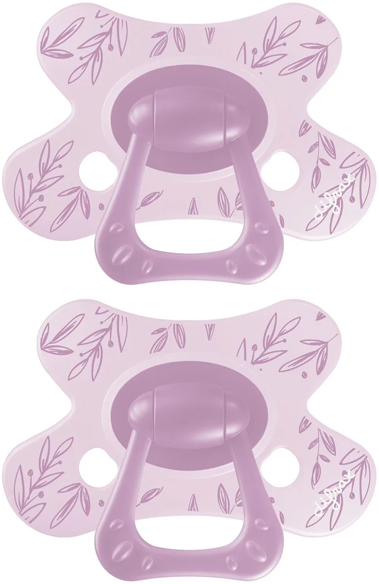 Fopspeen Natural - 12 tot 18 Maanden - Blaadjes - 2 Stuks de Difrax en Violet – photo produit